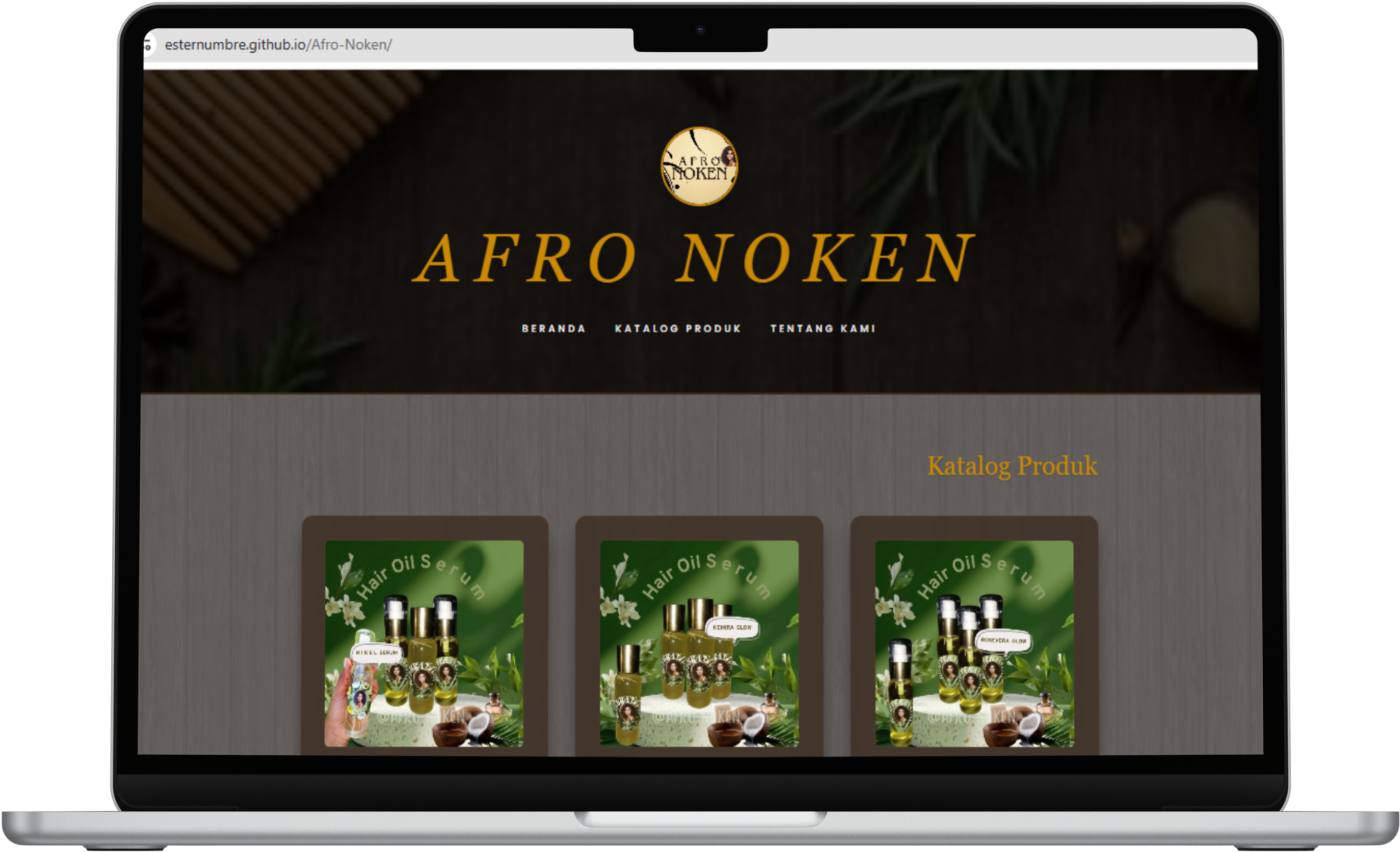 Screenshot website Afro Noken